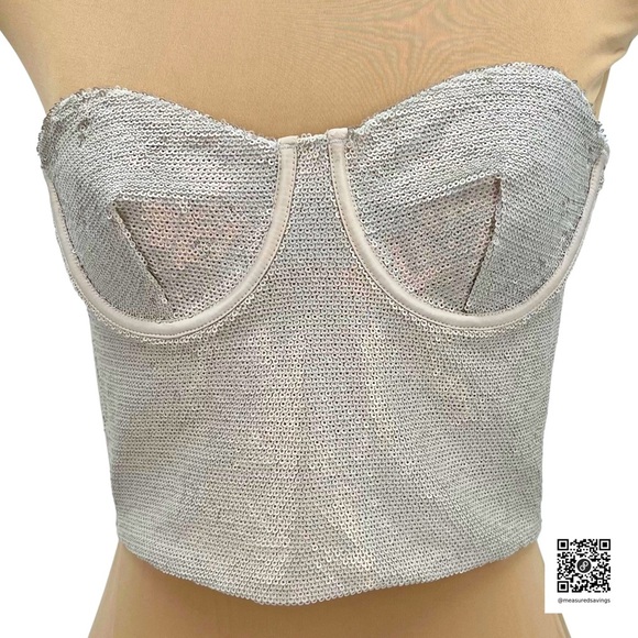 Zara (Large - NWT) Champagne Sequin Corset Top - Picture 12 of 12